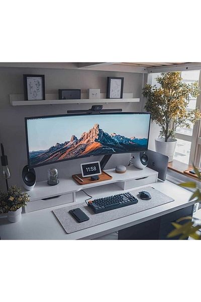 garaccu Felt Desk and Mouse Mat Pad for Office Gaming and Study Table 40X120 cm (Special Size)
