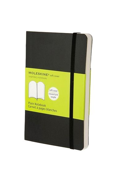 Moleskine Pocket Size Flexible Cover Notebook 9x14cm Black Soft Unlined
