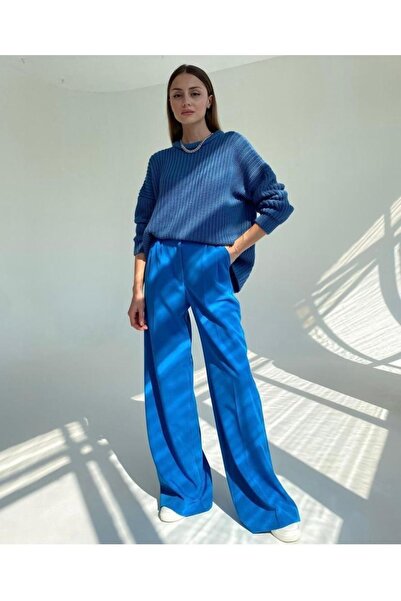 SOLENABUTİK Palazzo Nabrano Plave pantalone