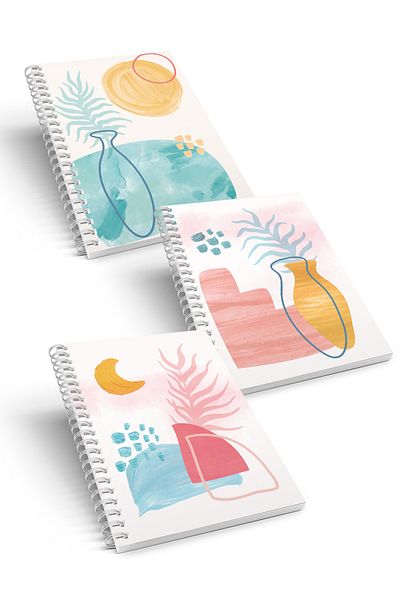 CoNotes 3-Piece Spiral Unlined Notebook Set - Pastel Series A5 (15X21CM)