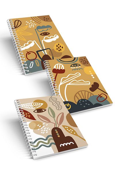CoNotes 3-Piece Spiral Unlined Notebook Set - The Eyes Series A5 (15X21CM)