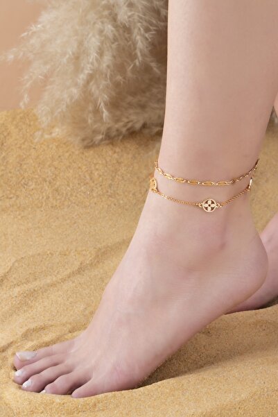 Sortie Aksesuar Çelik Çiçek Figürlü Kombin Halhal 020