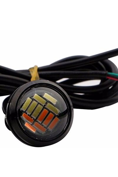 ERAKS CAR ACCESORIES Çift Renk Ayna Altı Kartal Göz Led Turuncu-beyaz - 2 Adet