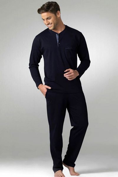 Pierre Cardin Σετ πιτζάμες με μακρυμάνικο ανδρικό κουτί προίκας από 100% βαμβάκι