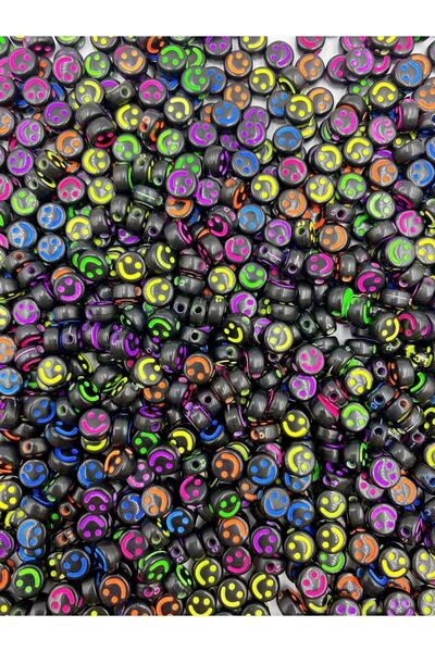 ella'nın çarşısı Επίπεδες χάντρες Smiley Face, 4x7mm, 100 τεμάχια. Επίπεδες χ...