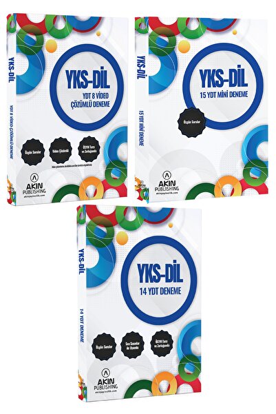 AKIN DİL Yks-dil Seti - Ydt 8 Video Çözümlü Deneme + 15 Ydt Mini Deneme + 14 Ydt Deneme
