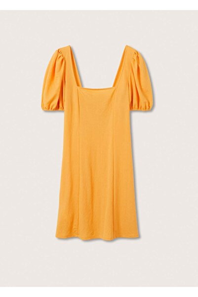 MANGO Woman Balon Kollu Dökümlü Elbise