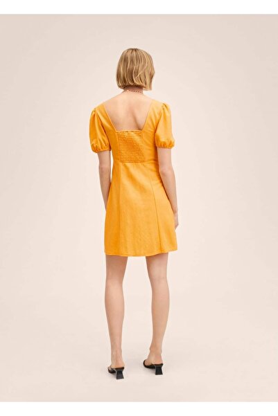 MANGO Woman Balon Kollu Dökümlü Elbise