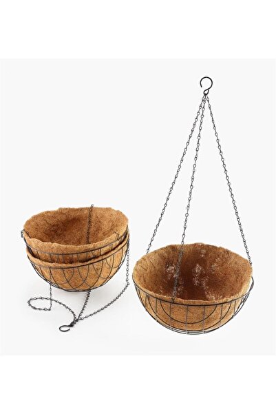 Bahçem Coco Askılı Çiçeklik Doğal Hindistan Cevizi Lifi Dekoratif Balkon Bahç...