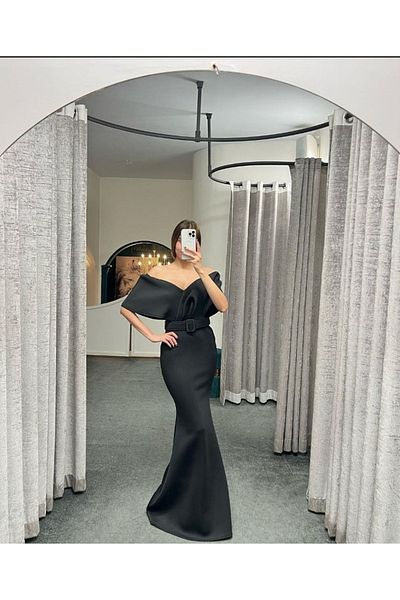Secret Passion Lingerie Lycra Scuba ύφασμα μακρύ φόρεμα Fish Cut ζωσμένο βραδινό φόρεμα και φόρεμα αποφοίτησης 686 582099