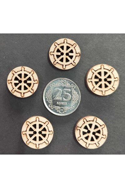 Elit Orjinal Ahşap Bebek Yelek Düğmesi-5 Adet