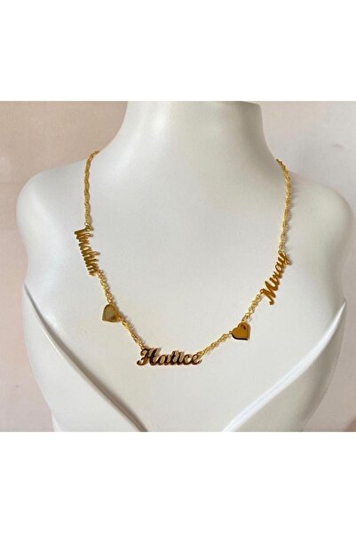 Dizayn Kutu 3 Isimli Aile Hediyelik Gümüş Kolye