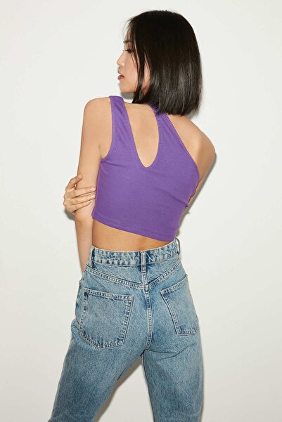 GRIMELANGE Bluză mov slim fit asimetrică Liana