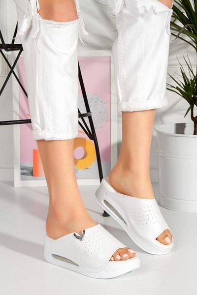 Prestij Papuci de damă Air Max Sole ortopedici albi