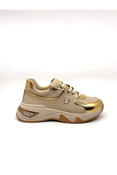 Favgi Rafai Gold Deri Kadın Sneaker