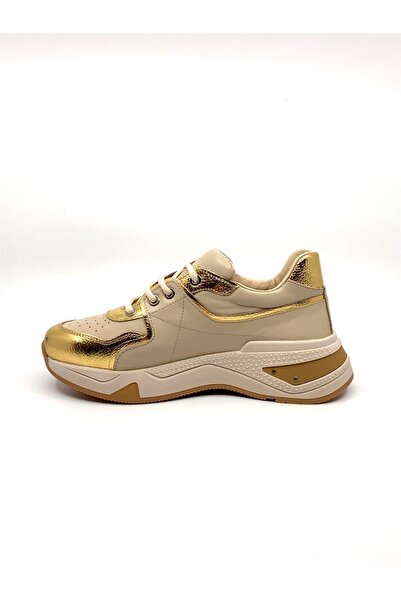 Favgi Rafai Gold Deri Kadın Sneaker