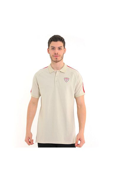 raru Ανδρικό μπλουζάκι πόλο Lunıus Beige - 100% βαμβάκι, κοντομάνικο