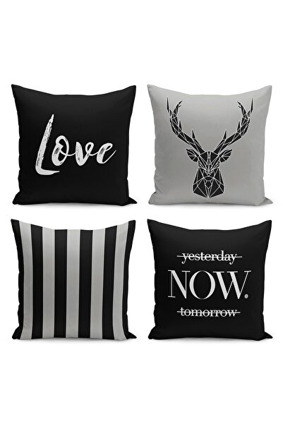 Nish & Royal 4-Piece Deer YestNow TomDigital Printed Pillow and Cushion Cover...