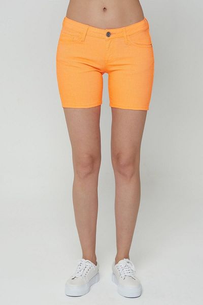 CROSS JEANS Neon Orange Zippered Low Waist Shorts Jean A - 514-805