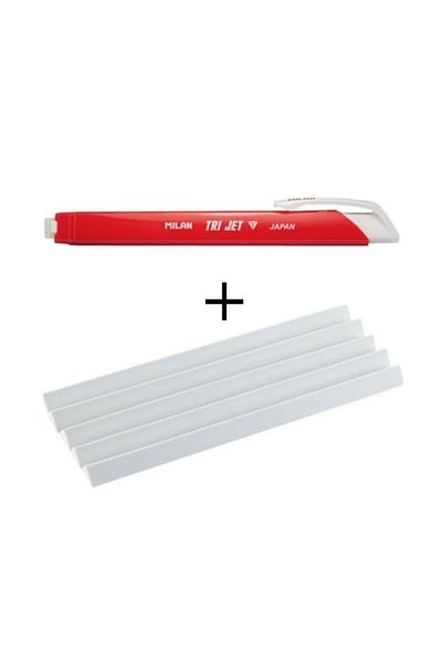 Milan Tri Jet Triangle Eraser και 5 τμχ Ανταλλακτικές Γόμες