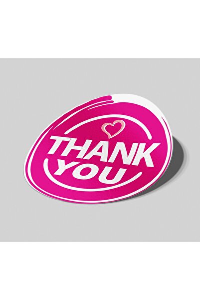 Matbaagraf Mulțumesc roz 4x4cm 120 bucăți autocolant - etichetă