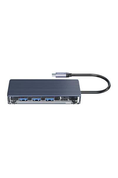 Orico Type-c 8-in-1 Usb3.0 Hdmı Type-c Tf & Sd Rj45 Şeffaf Çoklayıcı Hub, Wb-8p