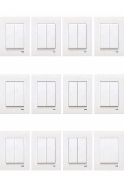 VİKO Commitator Karre Two-Key Electric Switch Including White Frame (12 Pieces)