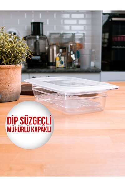 CAMBRO Mühürlü Kapaklı, Dip Süzgeçli Gıda Saklama Kabı 1,7 Litre