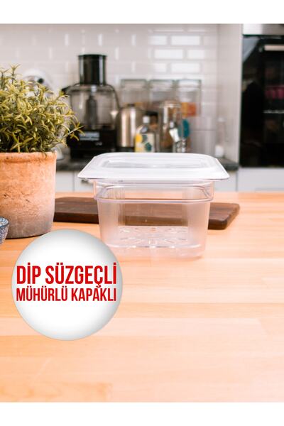 CAMBRO Mühürlü Kapaklı, Dip Süzgeçli Gıda Saklama Kabı 1,5 Litre