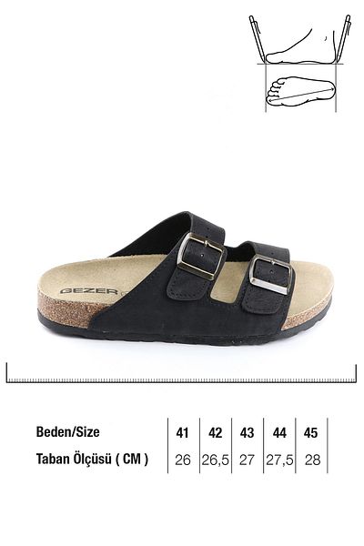 GEZER Summer Cork Sole Two Buckle Men's Slippers