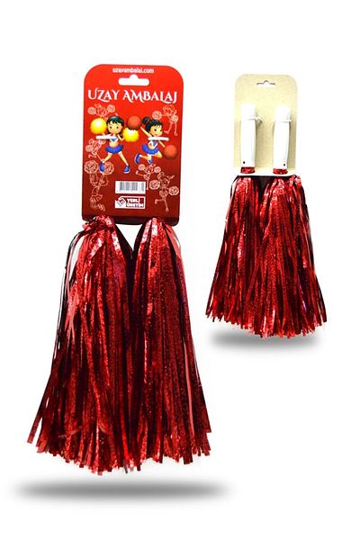 Mini Parti 2 Pack April 23 Red Metallic Pompom