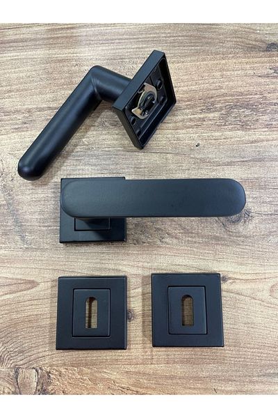 ARON Sofuoğlu Lüx Barbaros Square Rosette Matte Black (Room) Door Handle Aluminum / Steel