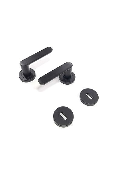 ARON Sofuoğlu Barbaros Matte Black Round Rosette (ODA) Door Handle Aluminum / Steel