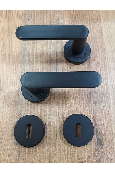 ARON Sofuoğlu Barbaros Matte Black Round Rosette (ODA) Door Handle Aluminum / Steel