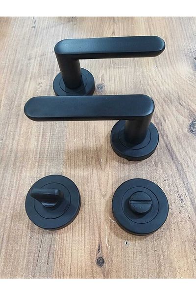 ARON Sofuoğlu Barbaros Matte Black Round Rosette (BONYO-WC) Door Handle Aluminum / Steel