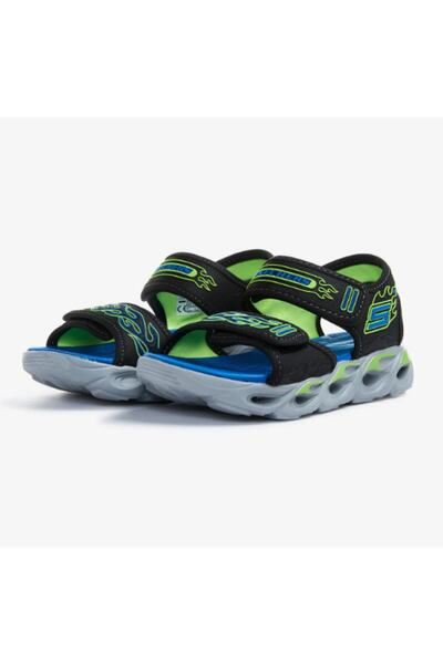 SKECHERS Thermo - Splash - Heat - Flo Büyük Erkek Çocuk Siyah Işıklı Sandalet 400109l Bblm