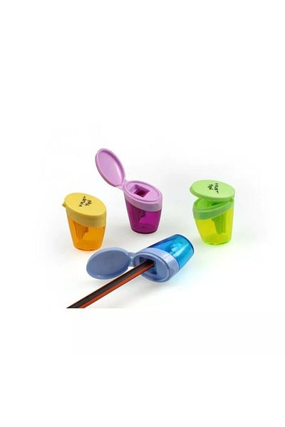 Umix Y-plus Faye Pencil Sharpener with Chamber 4 Pieces Mixed Color