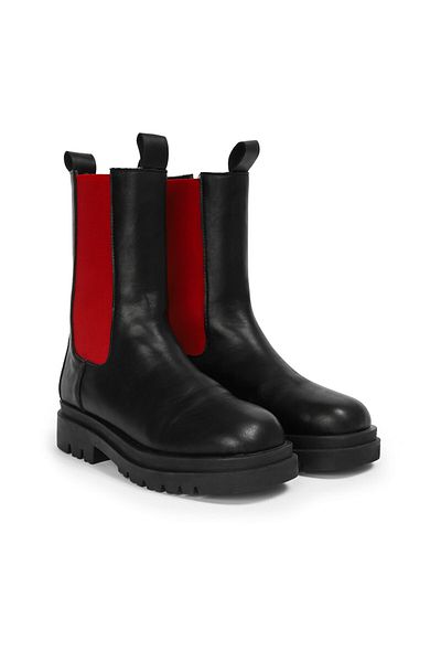 Twist Knee-High Boots - Black - Flat