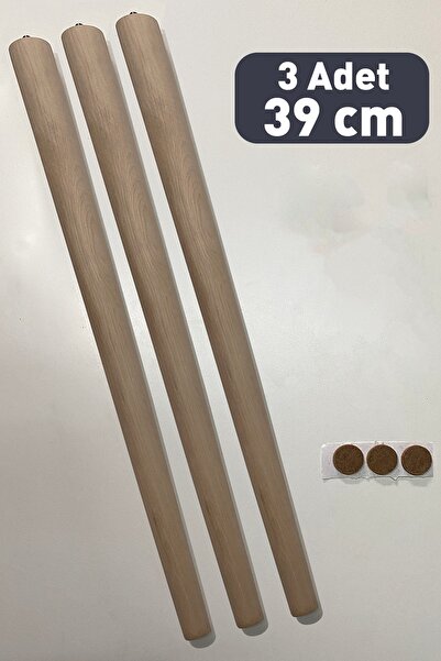 vovvahome Boyasız Ahşap Sehpa - Sandalye - Tabure Ayağı ''39cm'' 3 Adet