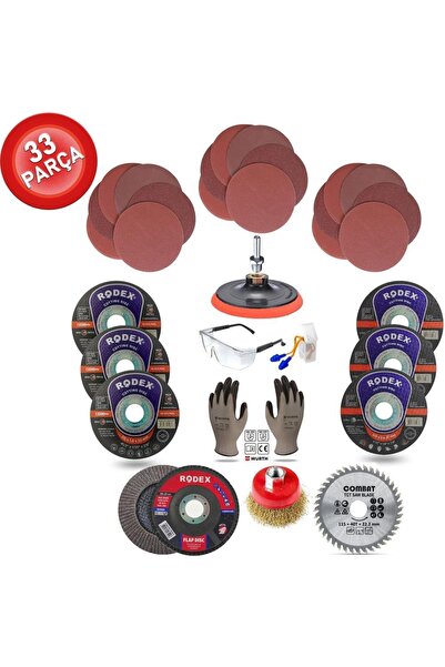 Telvesse 33 Parça Spiral Avuç Içi Taşlama 115mm Cırt Zımpara+matkap Seti