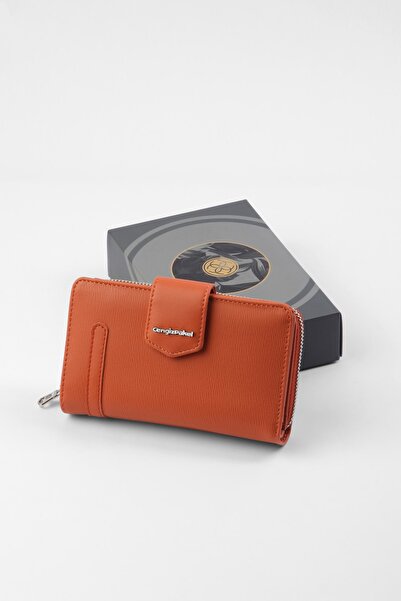 CENGİZ PAKEL Orta Boy Kadın Cüzdan Kiremit