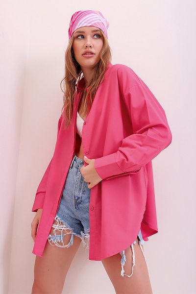 Trend Alaçatı Stili Shirt - Pink - Relaxed fit
