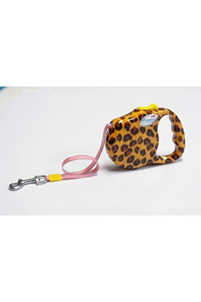 Freego Fg 15 Otomatik Köpek Gezdirme Tasması Medium 3 M. Şerit/23 Kg. Leopar Desen