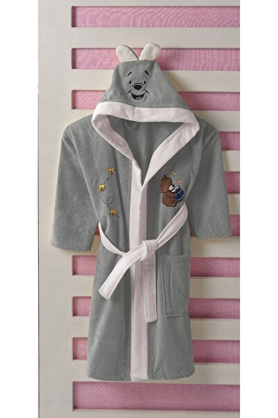 Tombik Baby %100 Pamuk Gri Çocuk Bornozu