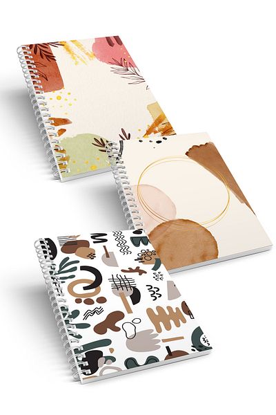 CoNotes 3-Piece Spiral Checked Notebook Set - Brown Series A5 (15X21CM)