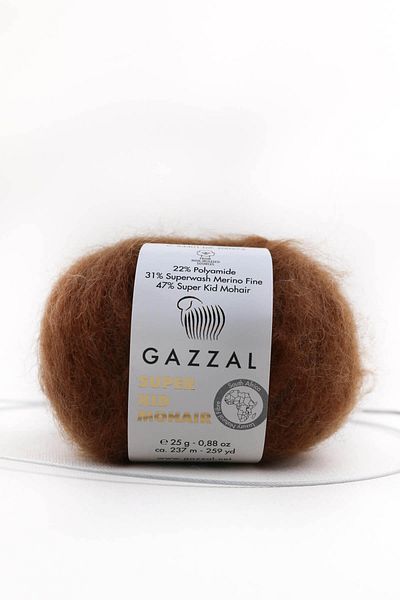 Gazzal Super Kid Mohair 25 Gr 78% Wool-22% Pa Blended Natural Hand Knitting Yarn Taka Yarn (64401)