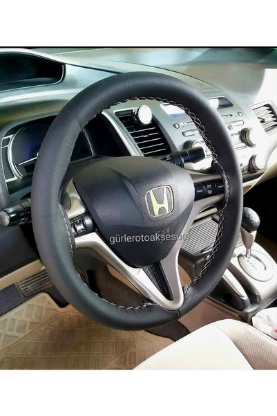 gürler oto kılıf ve aksesuar Honda Civic Uyumlu Deri Dikmeli Direksiyon Kılıf...