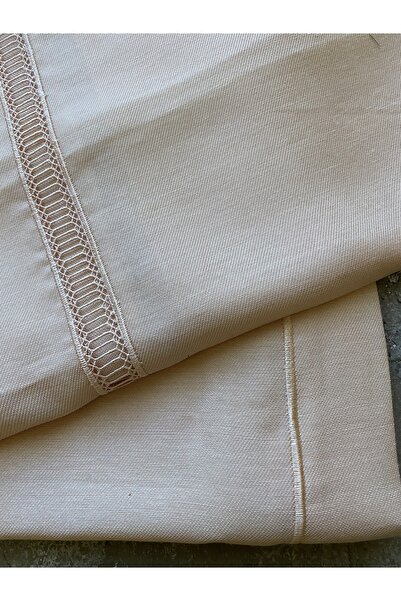 Mix And Match Home Somon Rengi Kolberli Dikdörtgen 6 Kişilik Ipek Keten Masa Örtüsü