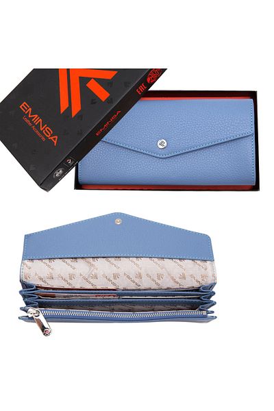 Eminsa Blue Leather Women's Wallet