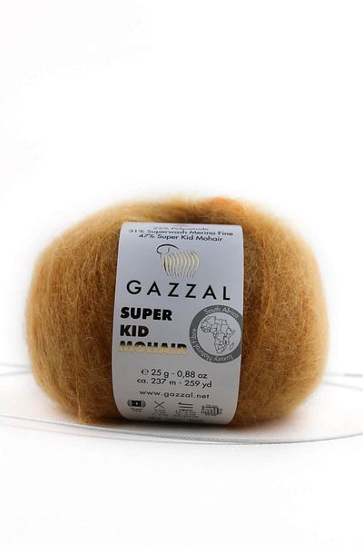 Gazzal Super Kid Mohair - 25g 78% Wool - 22% Pa Mix Natural Dress Garn (64423)